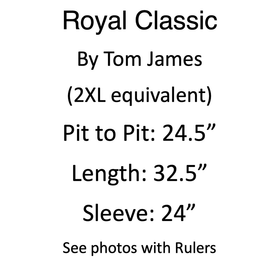 Tom James Royal Classic Hand Tailored Button Down Mens 2XL Blue Cotton Twill USA - Picture 9 of 13